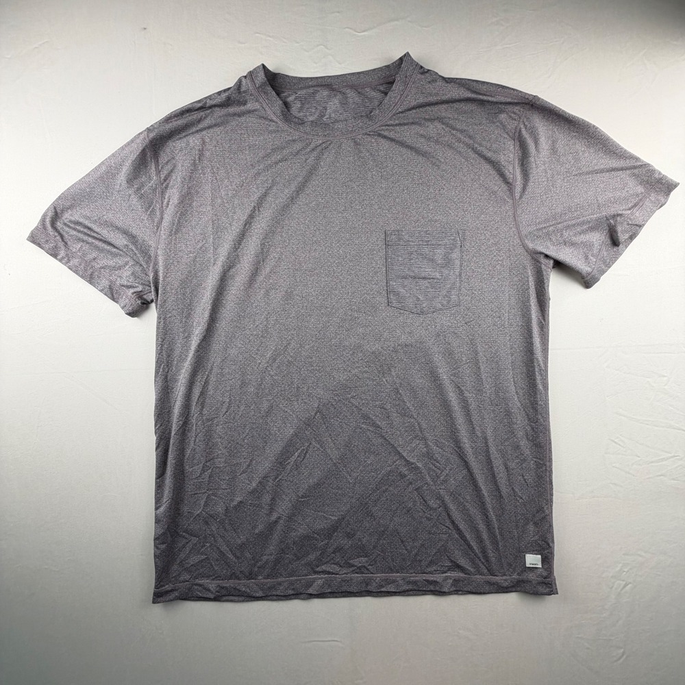Vuori Tradewind Performance T-Shirt Men XL Gray Heather Pocket Short Sleeve 253